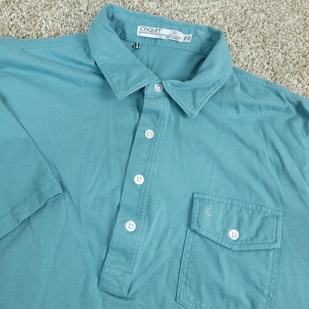 Criquet Mens XL Light Green Stretch Knit Short Sleeve Polo